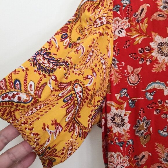 Zara Boho Multicolor Long Floral Patchwork Dress Size S - Picture 4 of 6